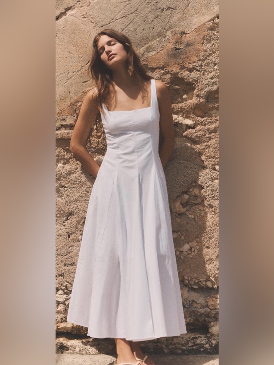 Zara Dresses & Skirts - Zara White Square-Neck Maxi Dress